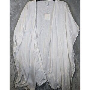 NWT Cynthia Rowley Linen Blend Swim Cover Up Kimono One Size White Beach Cottage